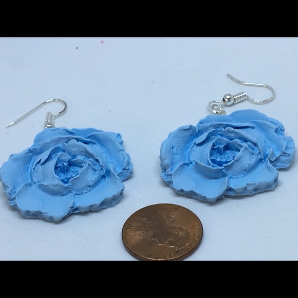 Handmade Polymer Clay Earrings, Handmade Clay Rose Earrings, Clay earrings - Picture 6 of 8